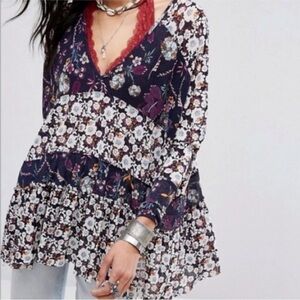 Free People Isabelle Floral Tiered Tunic